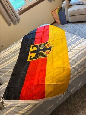 German Flag with Bundesadler Crest - Black Red Gold